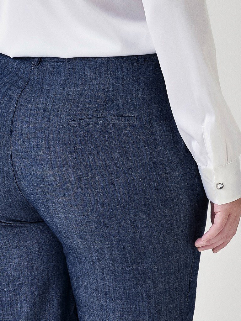 calca feminina plus size alfaiataria jeans marion bolso