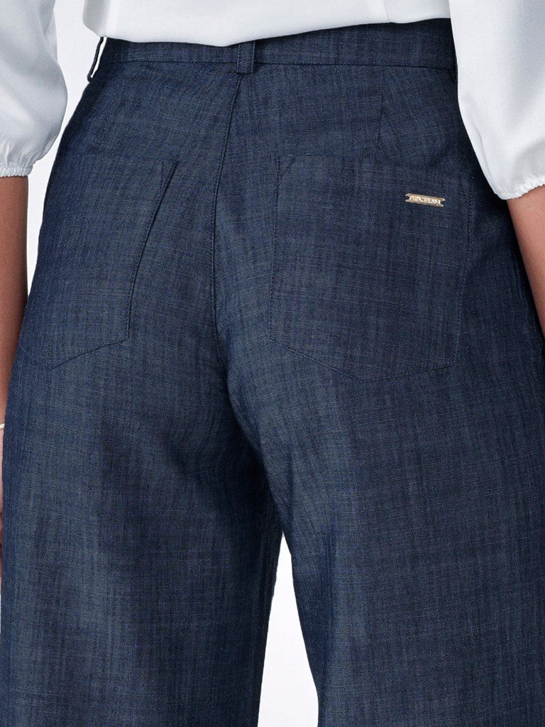 calca pantalona jeans octavia detalhes costas
