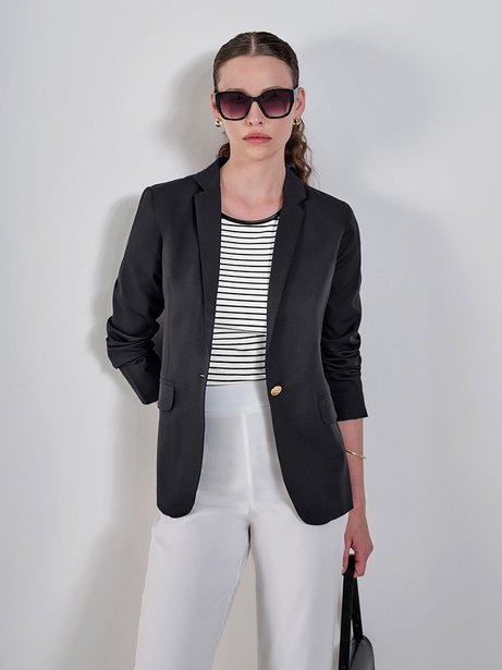 Blazer Botão Único Preto Cilene