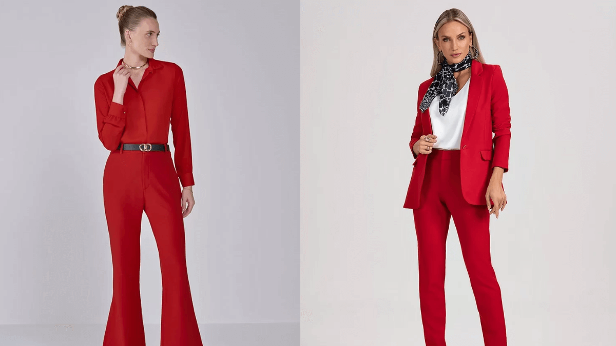 looks vermelhos para o trabalho 1