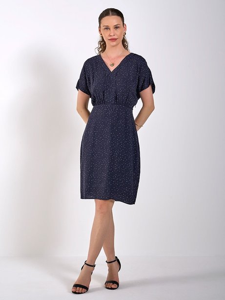 Vestido Transpassado de Viscose Bricia Preto