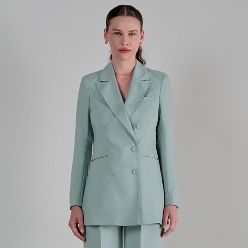 blazer alfaiataria verde agua flayca