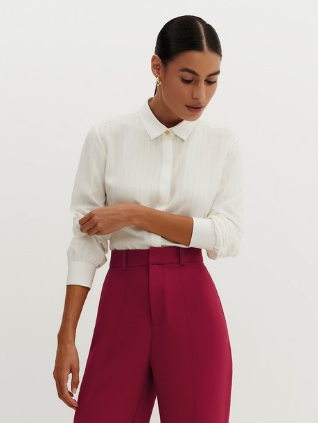 Camisa Regular de Viscose Maquinetada Giordana