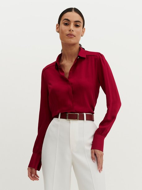 Camisa de Viscose Maquinetada Red Cherry Jamila
