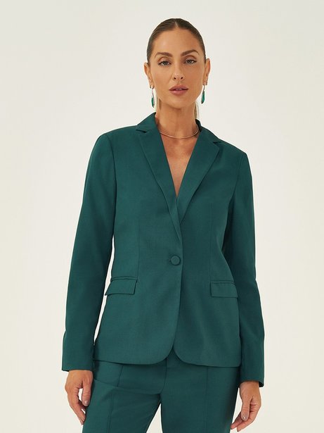 Blazer Clássico de Alfaiataria Verde Esmeralda Marcela