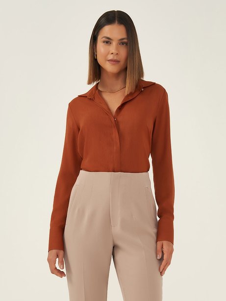 Camisa Manga Longa Terracota Nívea
