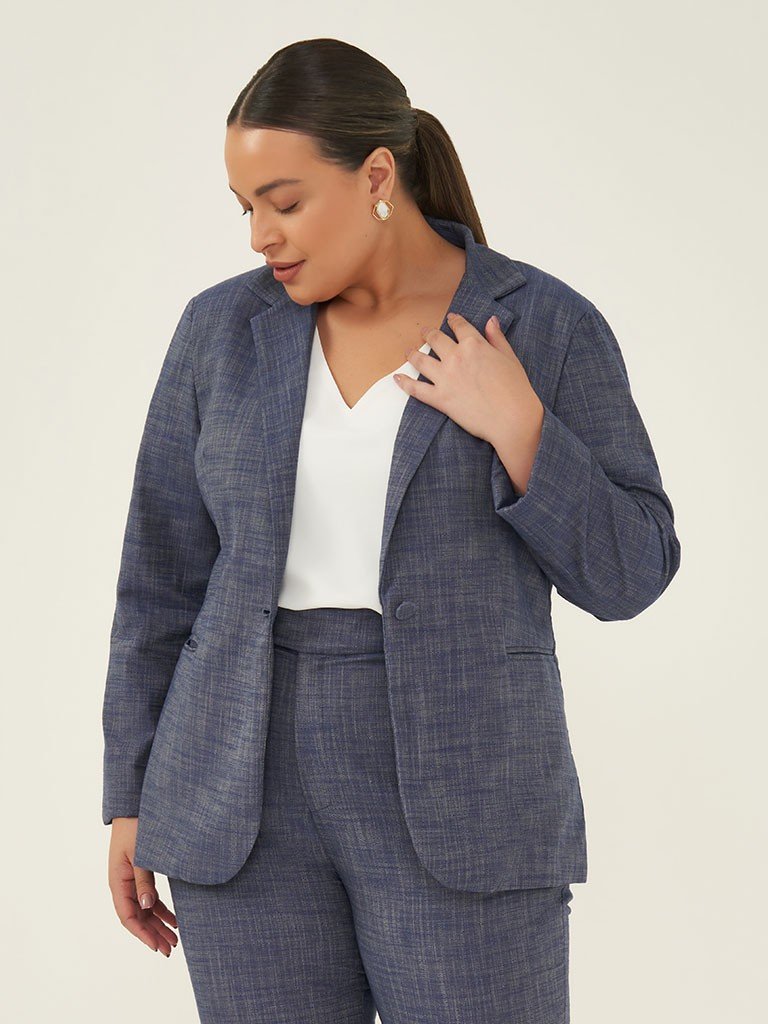 blazer nayla plus size cropado frente