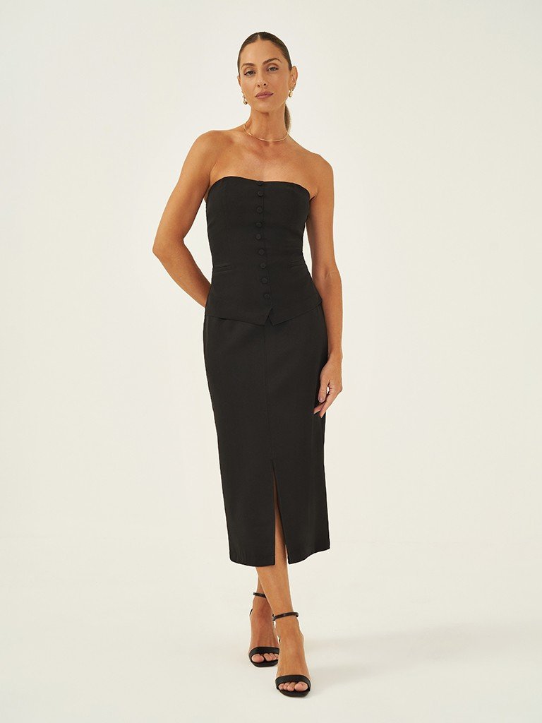 blusa rosi e saia rubia frente