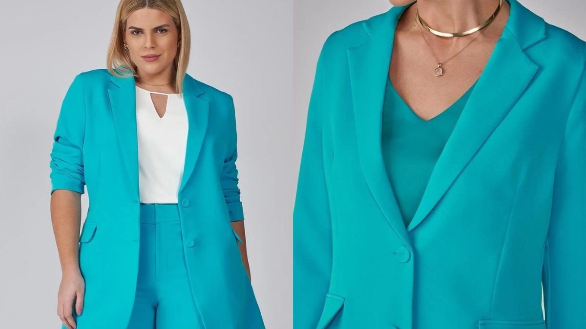 roupa azul turquesa