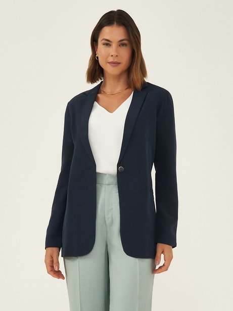 Blazer de Alfaiataria Botão Único Edelmira