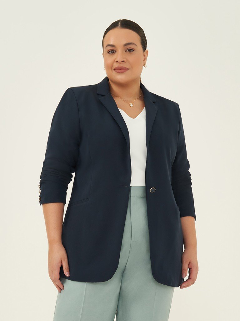 blazer edelmira plus size detalhe