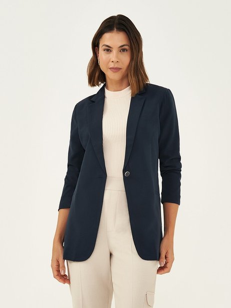 Blazer de Alfaiataria Botão Único Edelmira