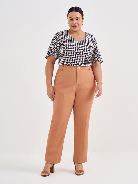 calca cleide plus size look