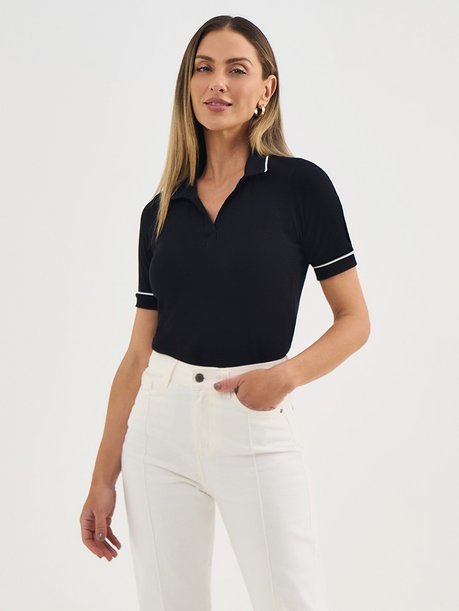 blusa polo doroth detalhe frente