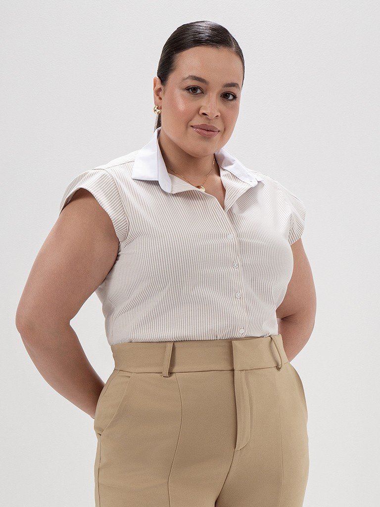 camisa gabriele frente plus size