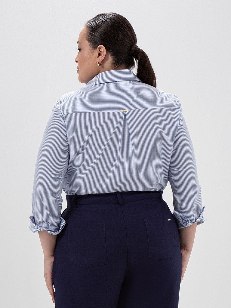 camisa selena costas plus size