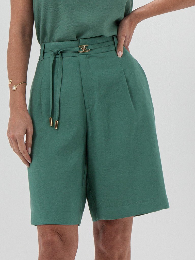 bermuda inessa detalhes cinto