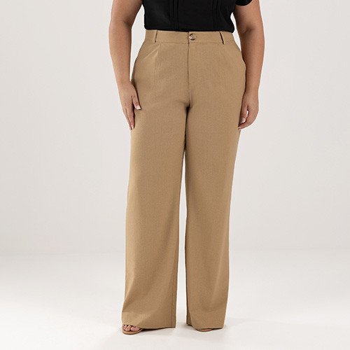 calca off white wide leg coralina pequen