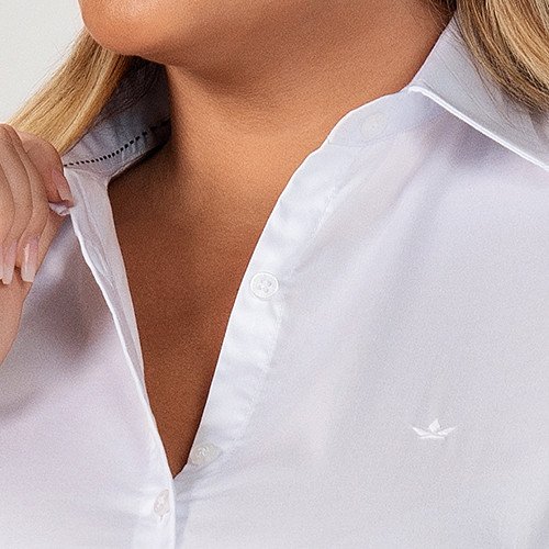 camisa basica branca com elastano feminina principessa roberta look triplos