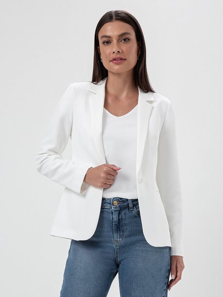 Blazer Botão Único Off White Juliete