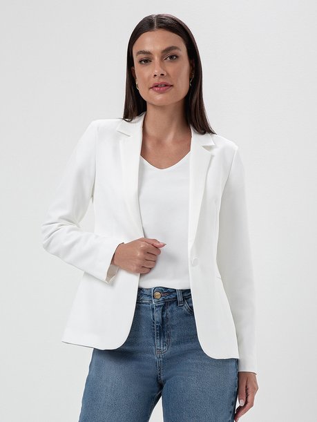 Blazer Botão Único Off White Juliete