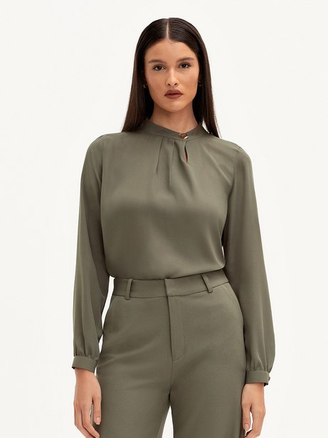Blusa Manga Longa Verde Oliva Vilma