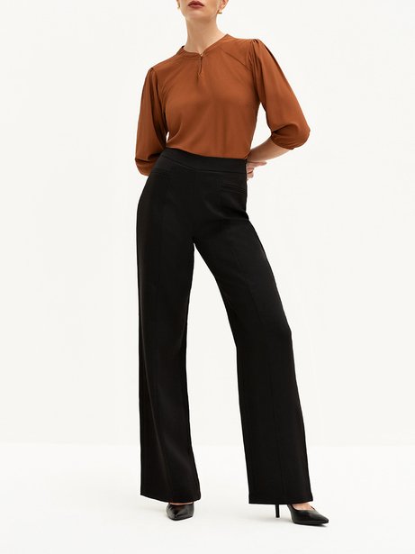 Calça Wide Leg de Alfaiataria Preta Rosita