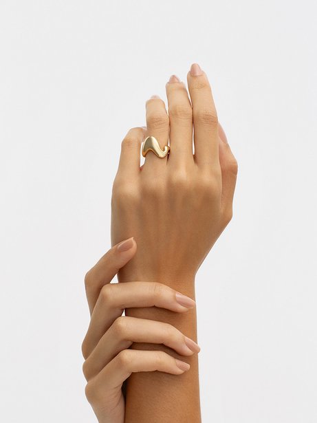 Anel Orgânico Ajustável Dourado Bélgica