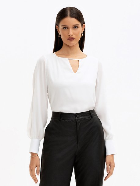 Blusa Manga Longa Off White Carin