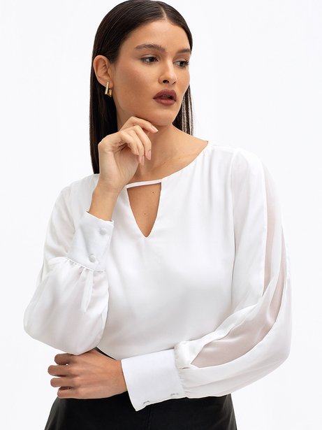 Blusa Manga Longa Off White Carin