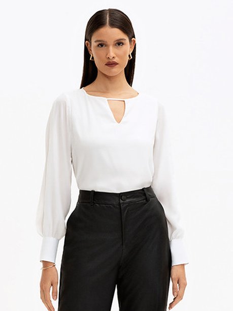 Blusa Manga Longa Off White Carin