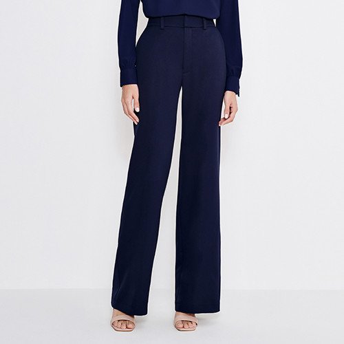 calca marinho wide leg pequen