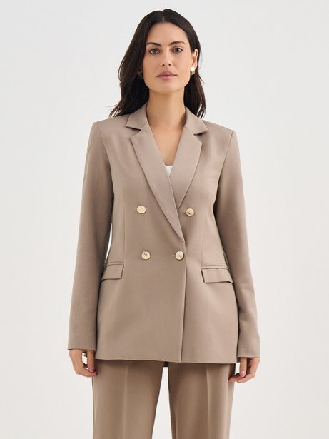 Blazer Intermediário Transpassado Mocha Mousse Adriene