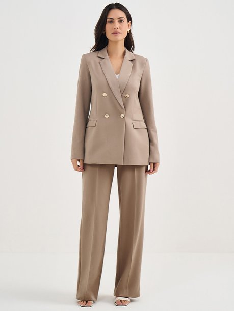 Blazer Intermediário Transpassado Mocha Mousse Adriene