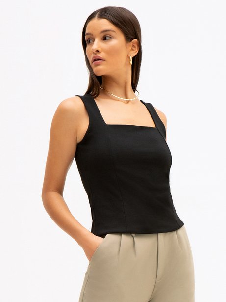 Regata de Malha Ponto Roma Preta Emma