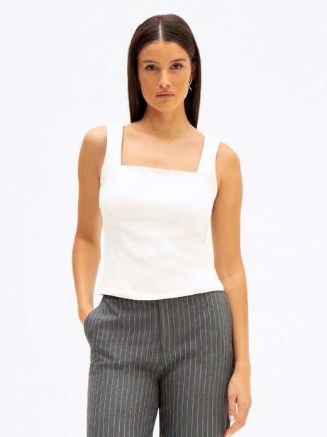 Regata de Malha Ponto Roma Off White Érika