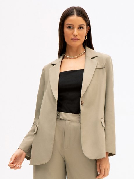 Blazer de Alfaiataria Intermediário Mocha Mousse Katia