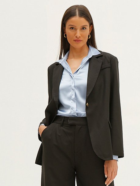 Blazer de Alfaiataria Intermediário Preto Katia