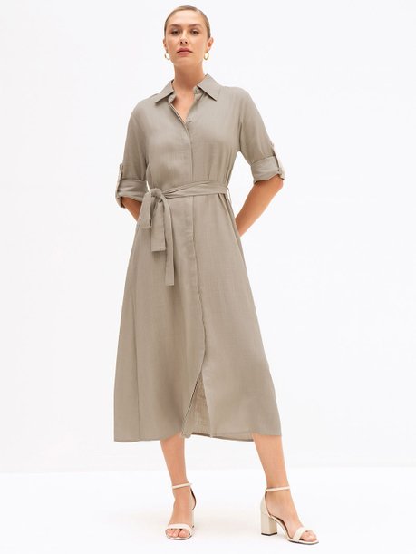 Chemise Maxi Longuete com Vista Coberta Fendi Abigail