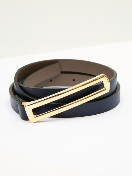 Cinto Estreito com Fivela Vazada Marinho Liane