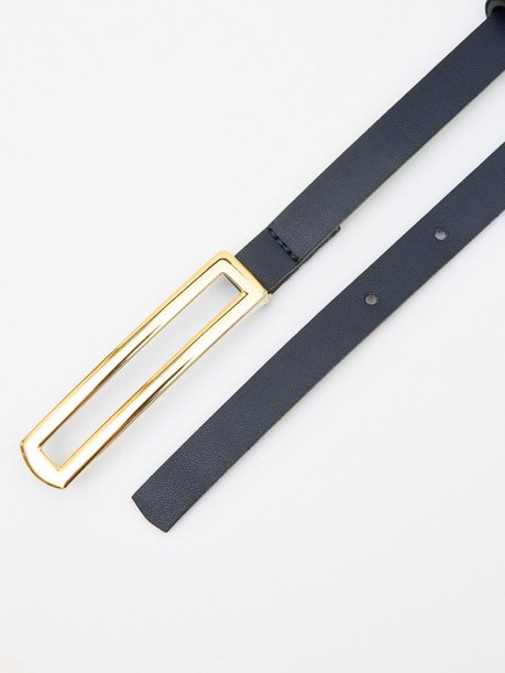 Cinto Estreito com Fivela Vazada Marinho Liane