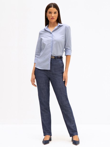 Calça Feminina Alfaiataria Jeans Marion