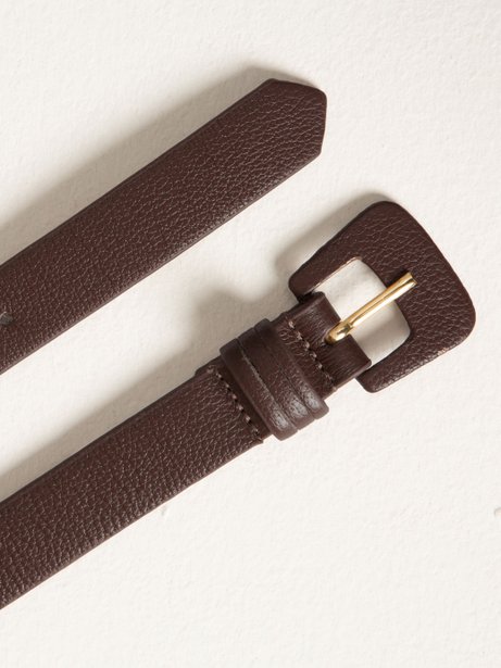 Cinto com Fivela Forrada em Couro Marrom Oriana