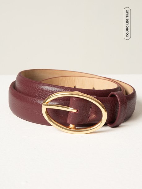 Cinto em Couro Bordô Romana