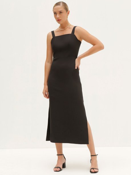 Vestido Tubinho Longuete Preto Rosilda