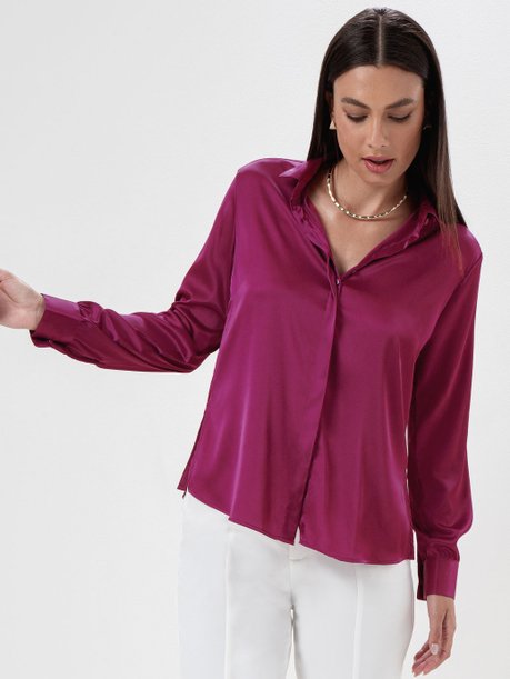 Camisa Manga Longa Super Comfy Rosa Cereja Danaila