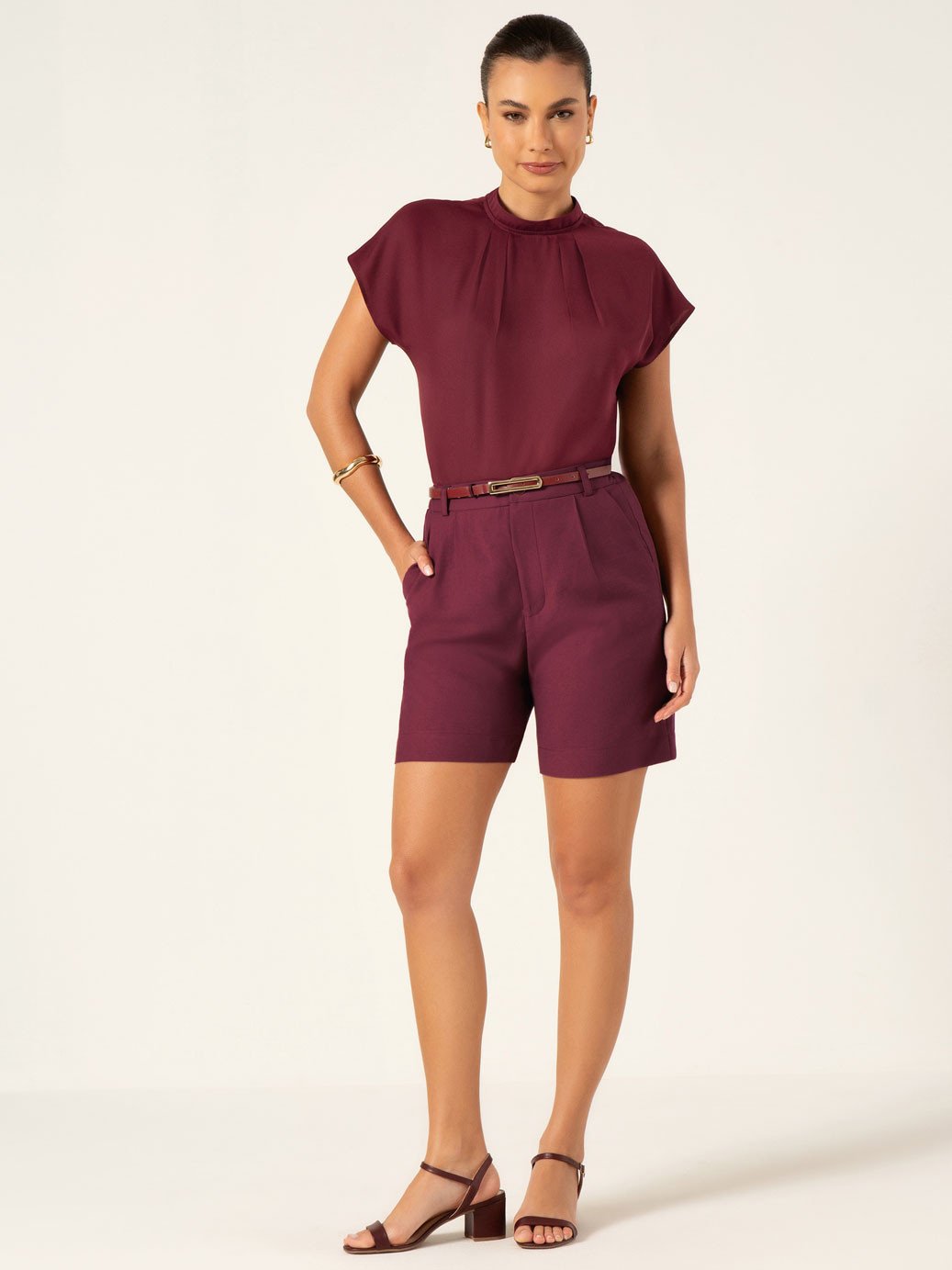 blusa analu vinho bermuda ketlin