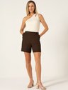 Bermuda de Alfaiataria de Viscose Marrom Mariah