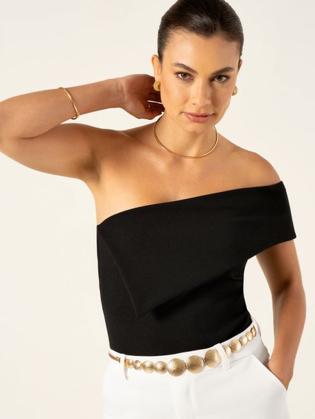 Blusa Ombro Só Preta Luandra