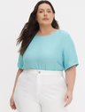 Blusa em Viscose Plus Size Azul Turquesa Kamila
